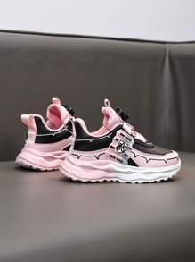 Giày thể thao đế dày lót giữ nhiệt mùa thu/đông cho trẻ em, khóa xoay có thể điều chỉnh dễ dàng khi mang/tháo, lớp lót mềm mại và ấm áp, màu sắc tương phản, họa tiết in lớn trên thân giày, phù hợp cho các dịp hàng ngày, ngoài trời, thể thao, giáo dục thể chất và nhiều cảnh - Nhiều màu - Xem 6