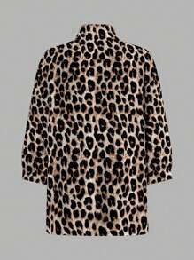 SHEIN LUNE Set de 3 piezas: Camisa, top y leggings con estampado de leopardo para otoño-invierno 2024, de estilo casual - Multicolor - Ver 2