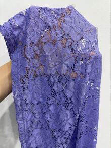 INAWLY Women's Solid Color Lace Underwire Cami Mini Dress, Summer - Purple - View 6