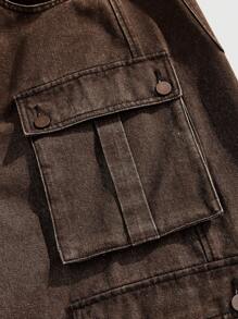 ROMWE MEN Street Life Jeans casual da uomo, in denim, color tinta unita, vestibilità ampia e morbida