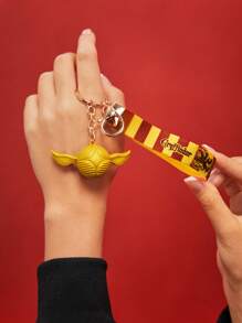 HARRY POTTER X SHEIN 1 pièce Porte-clés 3D personnage de dessin animé Vif d'or doré, accessoire de sac