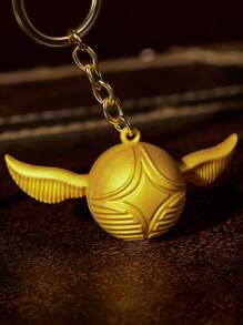 HARRY POTTER X SHEIN 1 pièce Porte-clés 3D personnage de dessin animé Vif d'or doré, accessoire de sac