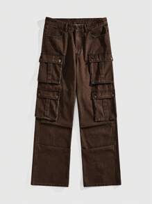 ROMWE MEN Street Life Jeans casual da uomo, in denim, color tinta unita, vestibilità ampia e morbida