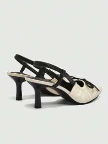 CUCCOO CHICEST 女士后跟蝴蝶结装饰高跟鞋，酒红色春季鞋，春假复活节舞会高跟鞋，优雅婚鞋 - 米色 - 查看 6