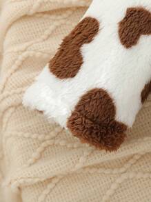 Baby Girl Reversible Heart Pattern Hooded Casual Jacket For Fall/Winter - Chocolate Brown - View 4