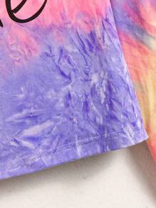 Sparklyn Sudadera con capucha efecto tie-dye para niña preadolescente, apropiada para principios de otoño - Morado - Ver 5