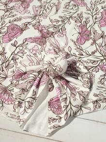 Newborn Baby Floral Printed Headband Photography Set - Multicolor - View 3