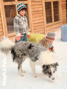 SHEIN 冬季男童格子长袖单排扣口袋休闲夹克 - 彩色 - 查看 16