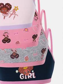 4pcs/Set Young Girl Cute Cartoon Pattern Underwear Set