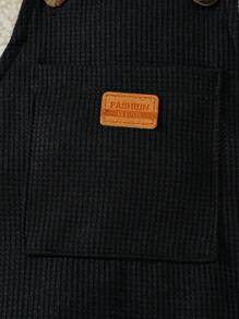 Bộ đồ liền thân vải tổ ong dễ thương cho bé trai mùa xuân và mùa thu - màu đen - Xem 6