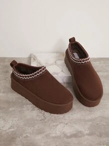 SHUZIA Women's Platform Mini Boots Ankle Boots For Warm Summer Shoes Spring Shoes Spring Break Easter For Christmas Valentine's Day - Chocolate Brown - View 4