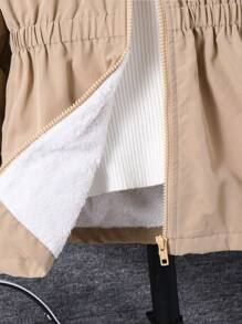 معطف كاجوال ذو بطانة حرارية متوسطة الوزن مع غطاء للفتيان المراهقين، بسحّاب وصف واحد، مناسب للمدرسة والحديقة والشاطئ وعيد الميلاد في فصول الربيع والصيف والخريف والشتاء