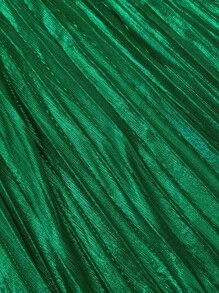 Maweii Váy xếp ly hở lưng gợi cảm màu trơn cỡ lớn cho nữ - màu xanh lá - Xem 8