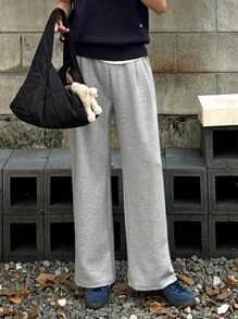 DAZY 女式纯色前系带口袋休闲运动运动裤女式慢跑裤