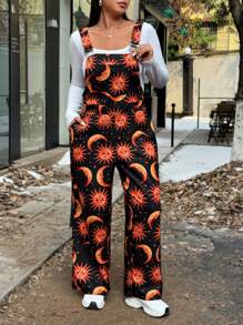 Flirla Bộ đồ liền thân in họa tiết túi dây đeo rộng rãi cỡ lớn, thiết kế đơn giản và giản dị, dành cho mùa đông - Nhiều màu - Xem 3