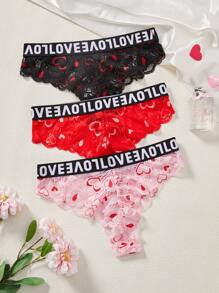 3 件装性感蕾丝舒适内裤 - 彩色 - 查看 2