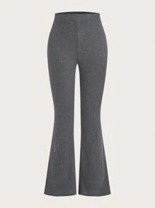 SHEIN EZwear Pantalones casuales de mujer de unicolor, corte slim para uso diario - Multicolor - Ver 3