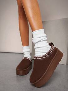 SHUZIA Women's Platform Mini Boots Ankle Boots For Warm Summer Shoes Spring Shoes Spring Break Easter For Christmas Valentine's Day - Chocolate Brown - View 3
