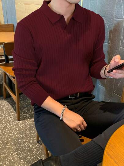 DAZY 秋冬男士经典纯色休闲针织毛衣