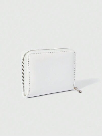 Kawaii White Bow Decor Short Wallet, Multi-Functional Card Slots Wallet