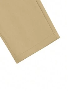 Manfinity Mode 1pc Men's Solid Color Straight Leg Loose Casual Commuter Pants With Pockets, Khaki Dress Pants Men - Khaki - View 4
