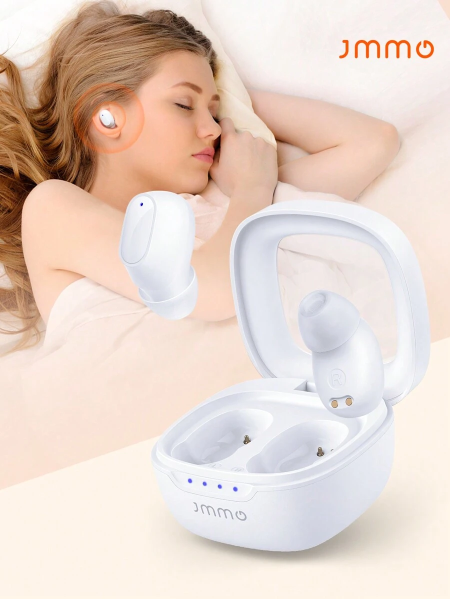 JMMO Wireless Earbuds Earphones 5.1 IPX4 Waterproof Earphones 8mm Dynamic Driver Stereo Sound Professional Wireless In-Ear Earbuds With USB-C Charge Port,Gaming Earphone,Holiday Gift - White - View 1