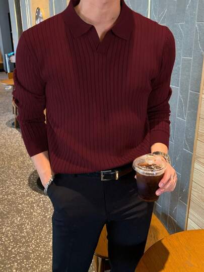 DAZY Men's Classic Solid Color Casual Knitted Sweater For Autumn/Winter