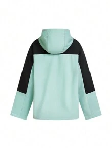 In My Nature American Style Spring/Autumn Hooded Jacket, Loose Fit Functional Outdoor Workwear Mountaineering Coat - Green - View 2