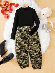 Tween Girl NOVA Store 休闲针织长袖上衣和迷彩慢跑裤两件套 - 彩色 - 查看 6