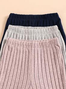 SHEIN 3pcs Set Tween Girl Casual Versatile Pants - Multicolor - View 4