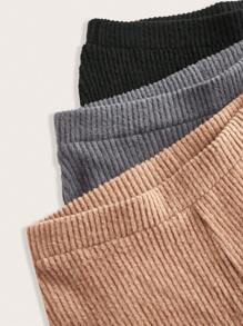 SHEIN EZwear Pantalones casuales de mujer de unicolor, corte slim para uso diario - Multicolor - Ver 9