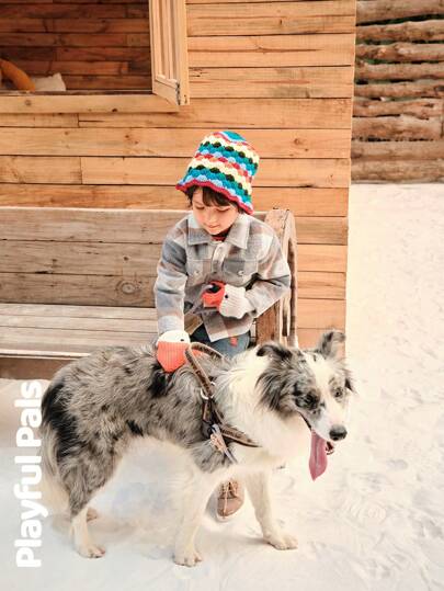 SHEIN 冬季男童格子长袖单排扣口袋休闲夹克