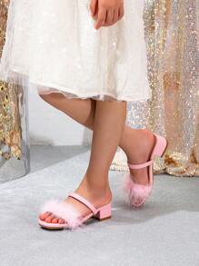 1 Pair Fashion Elegant Luxury Girl High Heel Slides - Pink - View 5