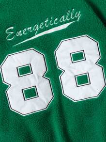 ROMWE MEN Prep 男士纯色拼接长袖正面纽扣运动细节休闲飞行员夹克 - 薄荷綠 - 查看 7