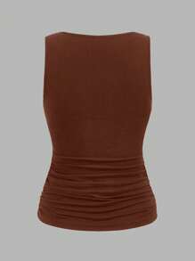 SHEIN LUNE 3pcs/Set Casual Solid Color Slim Fit Camisole Tank Top For Women, Suitable For Autumn And Summer