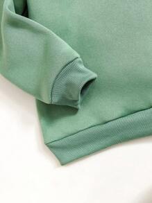 SHEIN 2pcs Young Girl Apricot Color Casual Sports Set Sweatshirt Outfit, Spring And Autumn