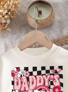 SHEIN Bộ đồ liền thân dài tay cổ tròn dệt kim dày họa tiết trái tim da báo cho bé gái, phù hợp cho mùa thu/đông, Giáng sinh - Nhiều màu - Xem 3