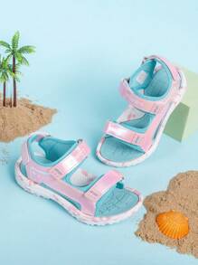 Boys' Spring/Summer Sports Sandals, Special Mirror-Finish Upper, Dual Non-Slip Sole, Contrast Color Design, Fashionable & Cool, Suitable For Daily Wear, Beach Vacation, Holiday Party, Beach Sandals - Multicolor - View 2