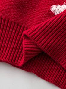 Flirla Pullover tricoté grande taille femme avec design 3D de cerf rouge de Noël