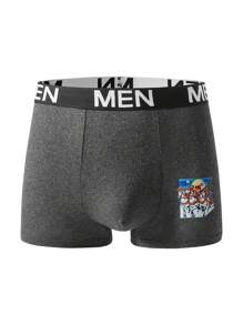 Snug Zone 3 件装 男士纯色拼布字母印花休闲平角内裤 - 彩色 - 查看 8