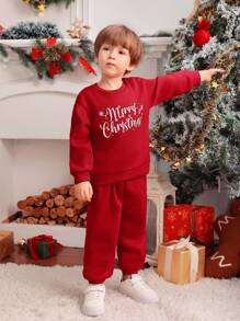 2 Pieces Set Young Boy Casual College Comfortable Warm Thick Loose Shoulder Round Neck Long Sleeve Casual Slogan Graphic Sweatshirt And Pants Set Suitable For Commuting To School Everyday Casual