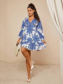 SHEIN VCAY Christmas Dress Vacation Outfits Woman Holiday Party Dress Modest Dress Teacher Clothes Casual Dresses - Multicolor - View 7