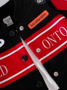 SHEIN 3pcs Set, Young Girls Motorcycle Graphic Print Fall/Winter Outfit - Multicolor - View 4