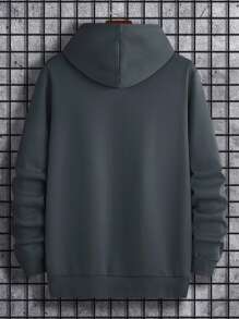 Manfinity EMRG Men's Casual Hooded Fleece Sweatshirt With Star And Letter Print