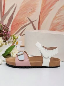 Girls Sandals Kids Princess Style Summer New Open Toe Flat Beach Sandals For Toddlers & Little Girls