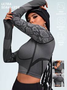 Innovista Woman Seamless 4D Jacquard Snake Texture High Elastic Zip Up Sports Sweatshirts,Fall Sweatshirts, Yoga Gym Outfits,Going Out Tops, Workout Tops, Long Sleeves Sweatshirts, Fall Woman Outfits, Outdoor, Skiing Sweatshirts,Fall Winter Women Outfit,Core Motion,Cold Weather Clothes