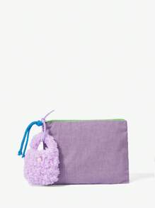 SHEIN MOD Plush Plain Charm/Keychain, Suitable For Women Bag Decoration - Purple - View 2