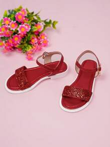 Mary Jane Casual Cute & Fashionable Red Glitter Breathable School Kids Sandals