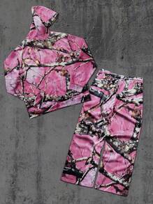 Manfinity EMRG Bộ 2 món/Bộ đồ thể thao nam tay dài có khóa kéo phía trước in chữ tối giản và quần nỉ - Nhiều màu - Xem 2