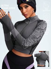 Innovista Woman Seamless 4D Jacquard Snake Texture High Elastic Zip Up Sports Sweatshirts,Fall Sweatshirts, Yoga Gym Outfits,Going Out Tops, Workout Tops, Long Sleeves Sweatshirts, Fall Woman Outfits, Outdoor, Skiing Sweatshirts,Fall Winter Women Outfit,Core Motion,Cold Weather Clothes